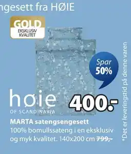 JYSK MARTA satengsengesett, NOK 400 tilbud