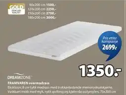 JYSK FRAMVAREN overmadrass tilbud