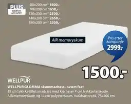 JYSK WELLPUR GLOMMA skummadrass - svært fast tilbud