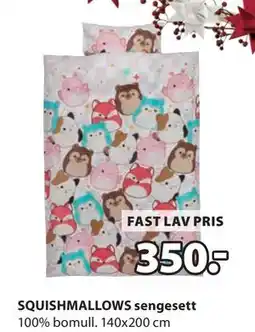 JYSK SQUISHMALLOWS sengesett, NOK 350 tilbud
