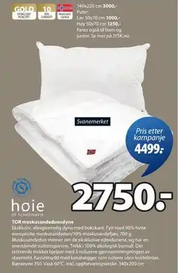 JYSK TOR moskusandedunsdyne tilbud