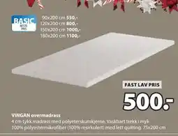 JYSK VINGAN overmadrass tilbud