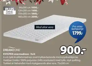 JYSK KVISTEN overmadrass - hvit tilbud