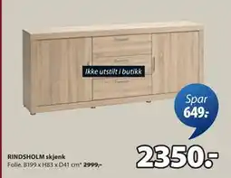 JYSK RINDSHOLM skjenk, NOK 2350 tilbud