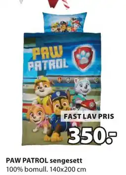 JYSK PAW PATROL sengesett, NOK 350 tilbud
