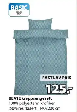 JYSK BEATE kreppsengesett, NOK 125 tilbud