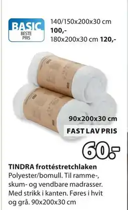 JYSK TINDRA frottéstretchlaken tilbud