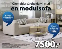 JYSK SKEJBY modulsofa, NOK 7500 tilbud
