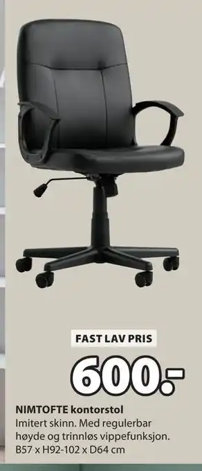 NIMTOFTE kontorstol, NOK 600