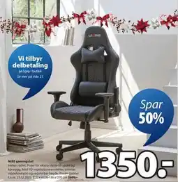 JYSK NIBE gamingstol, NOK 1350 tilbud