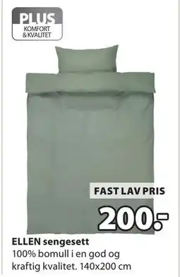 JYSK ELLEN sengesett, NOK 200 tilbud