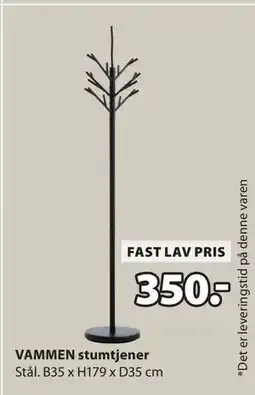 JYSK VAMMEN stumtjener, NOK 350 tilbud