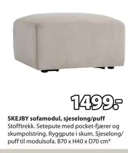 JYSK SKEJBY sofamodul, sjeselong/puff, NOK 1499 tilbud