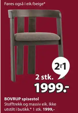 JYSK BOVRUP spisestol, NOK 1999 tilbud