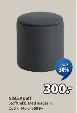 JYSK GISLEV puff, NOK 300 tilbud