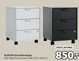JYSK KLINTHOLM skuffeseksjon, NOK 850 tilbud