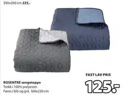 JYSK ROSENTRE sengeteppe, NOK 125 tilbud