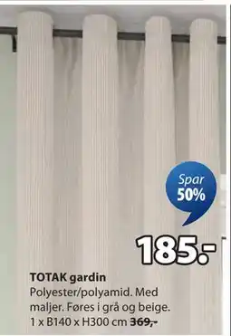 JYSK TOTAK gardin, NOK 185 tilbud