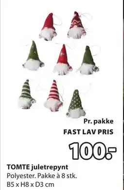 JYSK TOMTE juletrepynt, NOK 100 tilbud