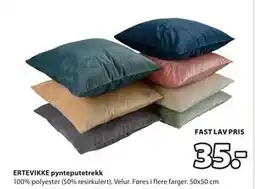 JYSK ERTEVIKKE pynteputetrekk, NOK 35 tilbud