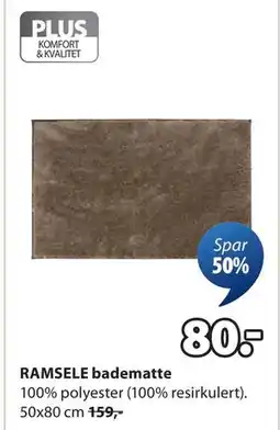 JYSK RAMSELE badematte, NOK 80 tilbud