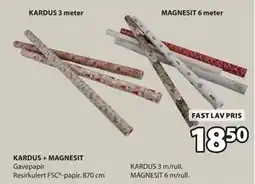 JYSK KARDUS + MAGNESIT, NOK 18.5 tilbud
