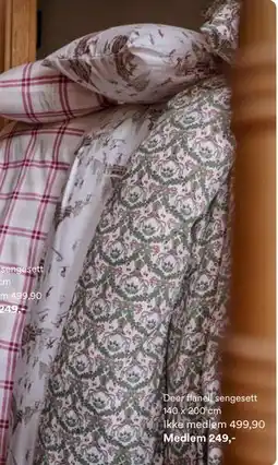 Kid Interiør Deer flanell sengesett 140 x 200 cm, NOK 499.9, Medlemspris tilbud