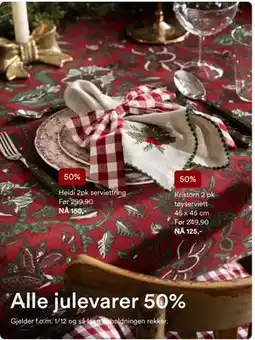 Kid Interiør Kristorn 2 pk tøyserviett 45 x 45 cm, NOK 125 tilbud