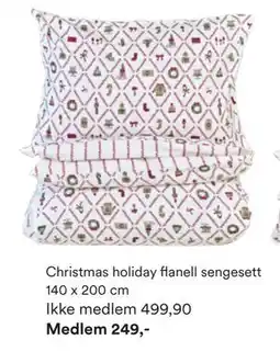 Kid Interiør Christmas holiday flanell sengesett 140 x 200 cm, NOK 499.9, Medlemspris tilbud