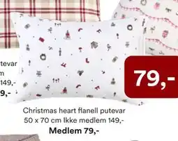 Kid Interiør Christmas heart flanell putevar 50 x 70 cm, NOK 149, Medlemspris tilbud