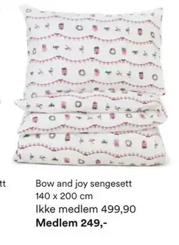 Kid Interiør Bow and joy sengesett 140 x 200 cm, NOK 499.9, Medlemspris tilbud