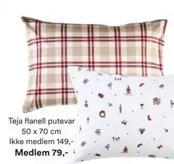 Kid Interiør Teja flanell putevar 50 x 70 cm, NOK 149, Medlemspris tilbud