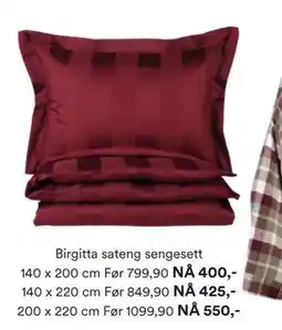 Kid Interiør Birgitta sateng sengesett 140 x 200 cm tilbud