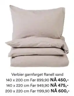 Kid Interiør Verbier garnfarget flanell sand 140 x 200 cm tilbud