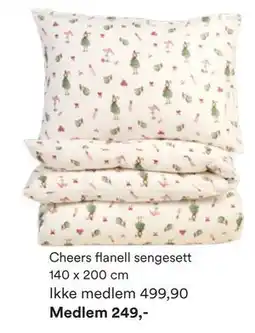 Kid Interiør Cheers flanell sengesett 140 x 200 cm, NOK 499.9, Medlemspris tilbud
