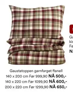Kid Interiør Gaustatoppen garnfarget flanell 140 x 200 cm tilbud