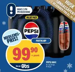 Coop Obs PEPSI MAX, Medlemspris tilbud