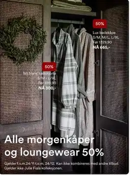 Kid Interiør Alle morgenkåper og loungewear 50% tilbud