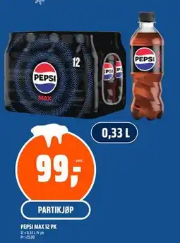 Coop Obs PEPSI MAX 12 PK, NOK 99 tilbud