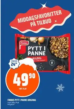 Coop Obs FINDUS PYTT I PANNE ORIGINAL, NOK 49.9 tilbud