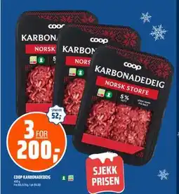 Coop Obs COOP KARBONADEDEIG, NOK 200 tilbud