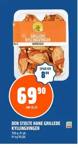 Coop Obs DEN STOLTE HANE GRILLEDE KYLLINGVINGER, NOK 69.9 tilbud