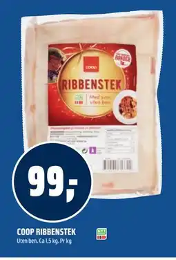Coop Obs COOP RIBBENSTEK, NOK 99 tilbud