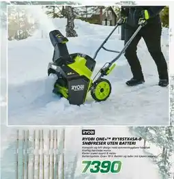 Coop Byggmix RYOBI ONE+ RY18STX45A-0 SNØ FRESER UTEN BATTERI, NOK 7390 tilbud