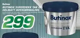 Coop Byggmix BUTINOX SUPERDEKK TAK 02/ HELMATT INTERIØRMALING, NOK 299 tilbud