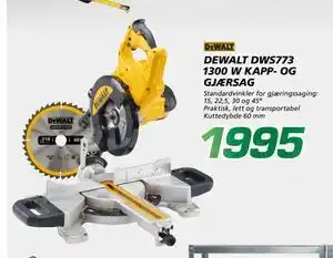 Coop Byggmix DEWALT DWS773 1300 W KAPP- OG GJÆRSAG, NOK 1995 tilbud