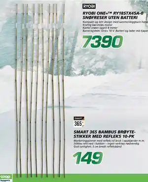 Coop Byggmix SMART 365 BAMBUS BRØYTESTIKKER MED REFLEKS 10-PK, NOK 149 tilbud
