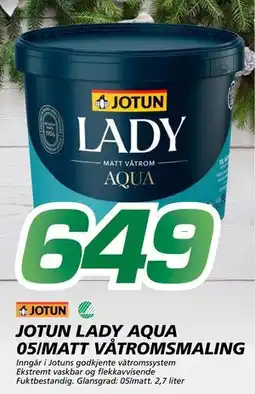 Coop Byggmix JOTUN LADY AQUA 05/MATT VÅTROMSMALING, NOK 649 tilbud