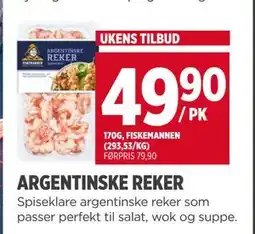 Meny ARGENTINSKE REKER, NOK 49.9 tilbud