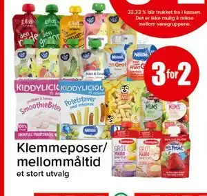 Spar Klemmeposer/mellommåltid tilbud